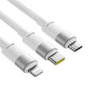 Baseus StarSpeed 1.5m USB to Micro USB, 8 Pin, Type-C 100W Fast Charging Data Cable 18W for iPhone(Moon White) - 2