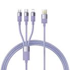 Baseus StarSpeed 1.5m USB to Micro USB, 8 Pin, Type-C 100W Fast Charging Data Cable 18W for iPhone(Nebula Purple) - 1