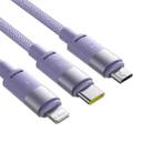 Baseus StarSpeed 1.5m USB to Micro USB, 8 Pin, Type-C 100W Fast Charging Data Cable 18W for iPhone(Nebula Purple) - 2