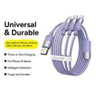 Baseus StarSpeed 1.5m USB to Micro USB, 8 Pin, Type-C 100W Fast Charging Data Cable 18W for iPhone(Nebula Purple) - 3