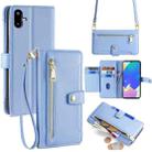 For Samsung Galaxy F06 5G Sheep Texture Cross-body Zipper Wallet Leather Phone Case(Blue) - 1