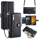 For Samsung Galaxy Xcover 7 Pro 5G Sheep Texture Cross-body Zipper Wallet Leather Phone Case(Black) - 1