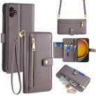 For Samsung Galaxy Xcover 7 Pro 5G Sheep Texture Cross-body Zipper Wallet Leather Phone Case(Grey) - 1