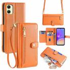 For Samsung Galaxy A05 4G Sheep Texture Cross-body Zipper Wallet Leather Phone Case(Orange) - 1