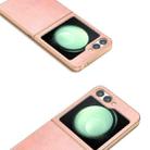 For Samsung Galaxy Z Flip6 Nano Electroplating Dual Color Cowhide Texture Protective Phone Case(Rose Gold) - 3