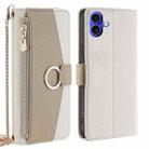 For iPhone 16 Crossbody Litchi Texture Leather Phone Case(White) - 1