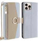 For iPhone 16 Pro Max Crossbody Litchi Texture Leather Phone Case(Blue) - 1