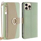 For iPhone 16 Pro Max Crossbody Litchi Texture Leather Phone Case(Green) - 1