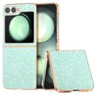 For Samsung Galaxy Z Flip6 Electroplating Frame Colorful Glitter Phone Case(Light Green) - 1