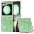 For Samsung Galaxy Z Flip6 Electroplating Frame Colorful Glitter Phone Case(Dark Green) - 1