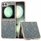 For Samsung Galaxy Z Flip6 Electroplating Frame Colorful Glitter Phone Case(Black Green) - 1