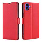 For iPhone 16 Ultra-thin Voltage Side Buckle Horizontal Flip Leather Phone Case(Red) - 1