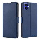 For iPhone 16 Plus Ultra-thin Voltage Side Buckle Horizontal Flip Leather Phone Case(Blue) - 1