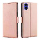 For iPhone 16 Plus Ultra-thin Voltage Side Buckle Horizontal Flip Leather Phone Case(Rose Gold) - 1