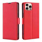 For iPhone 16 Pro Ultra-thin Voltage Side Buckle Horizontal Flip Leather Phone Case(Red) - 1