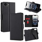 For iPhone 16e Ultra-thin Voltage Side Buckle Horizontal Flip Leather Phone Case(Black) - 1