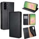 For Samsung Galaxy A56 5G Gloss Oil Solid Color Magnetic Leather Phone Case(Black) - 1