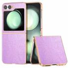 For Samsung Galaxy Z Flip6 Electroplating Frame Glitter Shockproof Phone Case(Purple) - 1