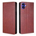 For iPhone 16 Gloss Oil Solid Color Magnetic Leather Phone Case(Brown) - 1