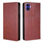 For iPhone 16 Plus Gloss Oil Solid Color Magnetic Leather Phone Case(Brown) - 1