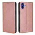 For iPhone 16 Plus Gloss Oil Solid Color Magnetic Leather Phone Case(Rose Gold) - 1