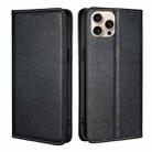 For iPhone 16 Pro Gloss Oil Solid Color Magnetic Leather Phone Case(Black) - 1