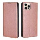 For iPhone 16 Pro Gloss Oil Solid Color Magnetic Leather Phone Case(Rose Gold) - 1