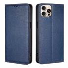 For iPhone 16 Pro Max Gloss Oil Solid Color Magnetic Leather Phone Case(Blue) - 1