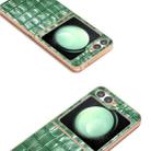 For Samsung Galaxy Z Flip6 ABEEL Electroplating Frame Crocodile Texture Genuine Leather Phone Case(Green) - 3