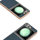 For Samsung Galaxy Z Flip6 ABEEL Electroplating Frame Genuine Leather + PC Litchi Texture Phone Case(Green) - 3