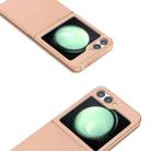 For Samsung Galaxy Z Flip6 ABEEL Electroplating Frame Genuine Leather + PC Litchi Texture Phone Case(Pink Gold) - 3