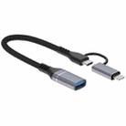 ADS-619 2 in 1 Type-C and 8 Pin to USB 3.0 OTG Adapter(Grey) - 3