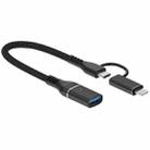 ADS-619 2 in 1 Type-C and 8 Pin to USB 3.0 OTG Adapter(Black) - 3