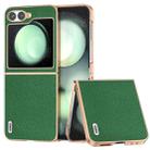 For Samsung Galaxy Z Flip6 ABEEL Genuine Leather Mino Series Nano Plating Phone Case(Green) - 1