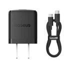 Baseus PD20W USB-C / Type-C Fast Charger With 1m Type-C Cable, Plug Type:US Plug(Black) - 1