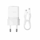 Baseus PD30W USB-C / Type-C Fast Charger With 1m Type-C Cable, Plug Type:EU Plug(White) - 1