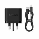 Baseus PD65W USB and 2 USB-C / Type-C Fast Charger With 1m Type-C Cable, Plug Type:UK Plug(Black) - 1