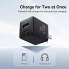 Baseus PD20W USB and USB-C / Type-C Fast Charger With 1m Type-C Cable, Plug Type:US Plug(Black) - 3