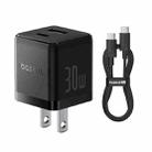 Baseus PD30W USB and USB-C / Type-C Fast Charger With 1m Type-C Cable, Plug Type:US Plug(Black) - 1