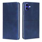 For iPhone 16 Plus Cow Texture Magnetic Leather Phone Case(Blue) - 1