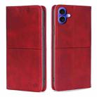 For iPhone 16 Plus Cow Texture Magnetic Leather Phone Case(Red) - 1