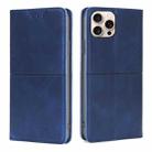 For iPhone 16 Pro Cow Texture Magnetic Leather Phone Case(Blue) - 1