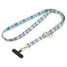 Retro Ethnic Style Crossbody Long Lanyard Mobile Phone Anti-lost Neck Lanyard(Blue) - 1