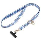 Retro Ethnic Style Crossbody Long Lanyard Mobile Phone Anti-lost Neck Lanyard(Blue White) - 1