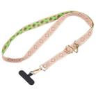 Retro Ethnic Style Crossbody Long Lanyard Mobile Phone Anti-lost Neck Lanyard(Pink Brown) - 1