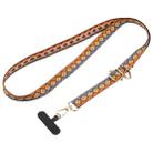 Retro Ethnic Style Crossbody Long Lanyard Mobile Phone Anti-lost Neck Lanyard(Orange Blue) - 1