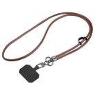 Leather Crossbody Phone Lanyard Anti-lost Long Lanyard(Brown) - 1