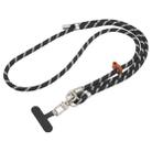 8mm Silver Buckle Adjustable Anti-lost Crossbody Mobile Phone Neck Lanyard(Black White) - 1