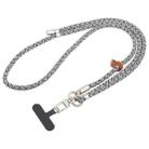 8mm Silver Buckle Adjustable Anti-lost Crossbody Mobile Phone Neck Lanyard(Black White Twill) - 1