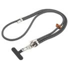 8mm Silver Buckle Adjustable Anti-lost Crossbody Mobile Phone Neck Lanyard(Black Grey) - 1